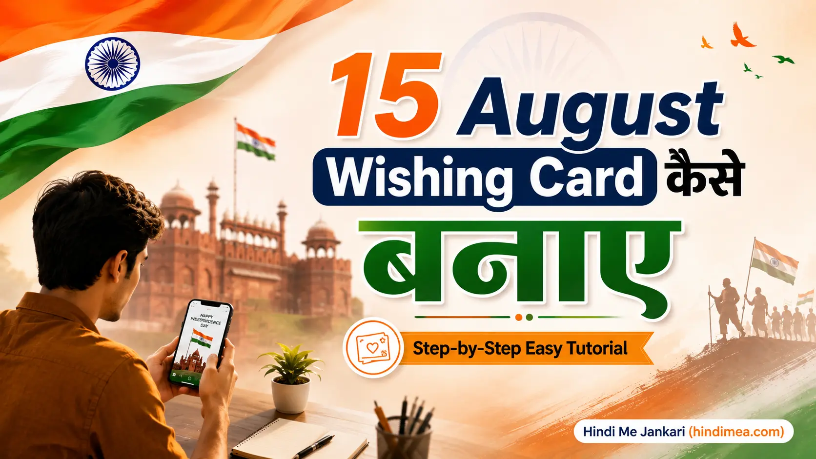 15 August Wishing Poster Kaise Banaye